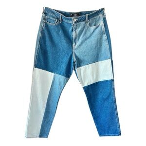 HOLLISTER PATCHWORK ULTRA HIGH RISE MOM VINTAGE STRETCH DENIM JEANS